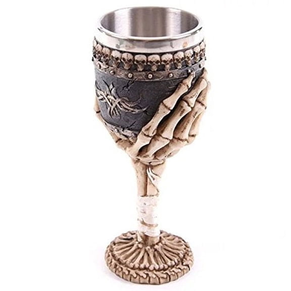 LOHOME® Skeleton Ossuary Goblet, Decorative Ossuary Style Skull Skeletal Wine Drinking Goblet Bones Skull Shot Glasses Armor Cup (1, Style 2)