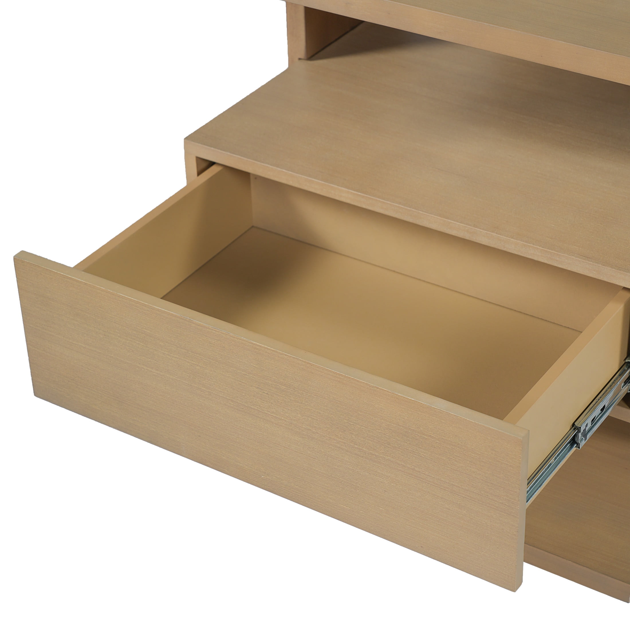 Christopher Knight Home Mid-Century Nightstand with Drawer, Unique C-Shaped Bedside Table, Natural, Set of 2