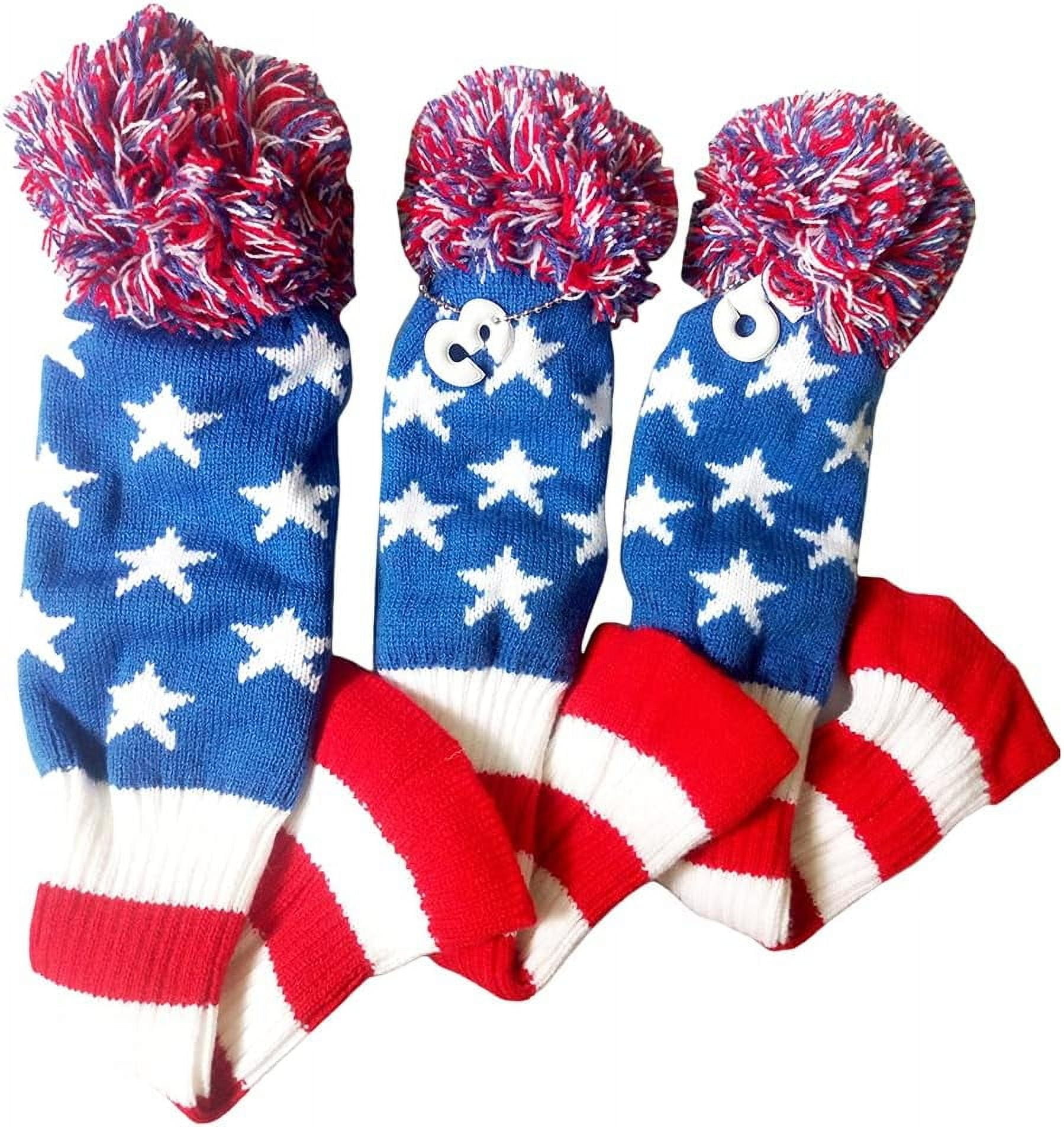 Knitted Golf Club Head Covers for Driver and Fairway Woods Headcovers Set (pack of 3)