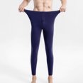 thumbnail image 2 of Men's Winter Fleece Lined Leggings Warm Thick Tights thermal Pants Tummy Control Soft Stretchy Trousers Navy 10(XL), 2 of 5