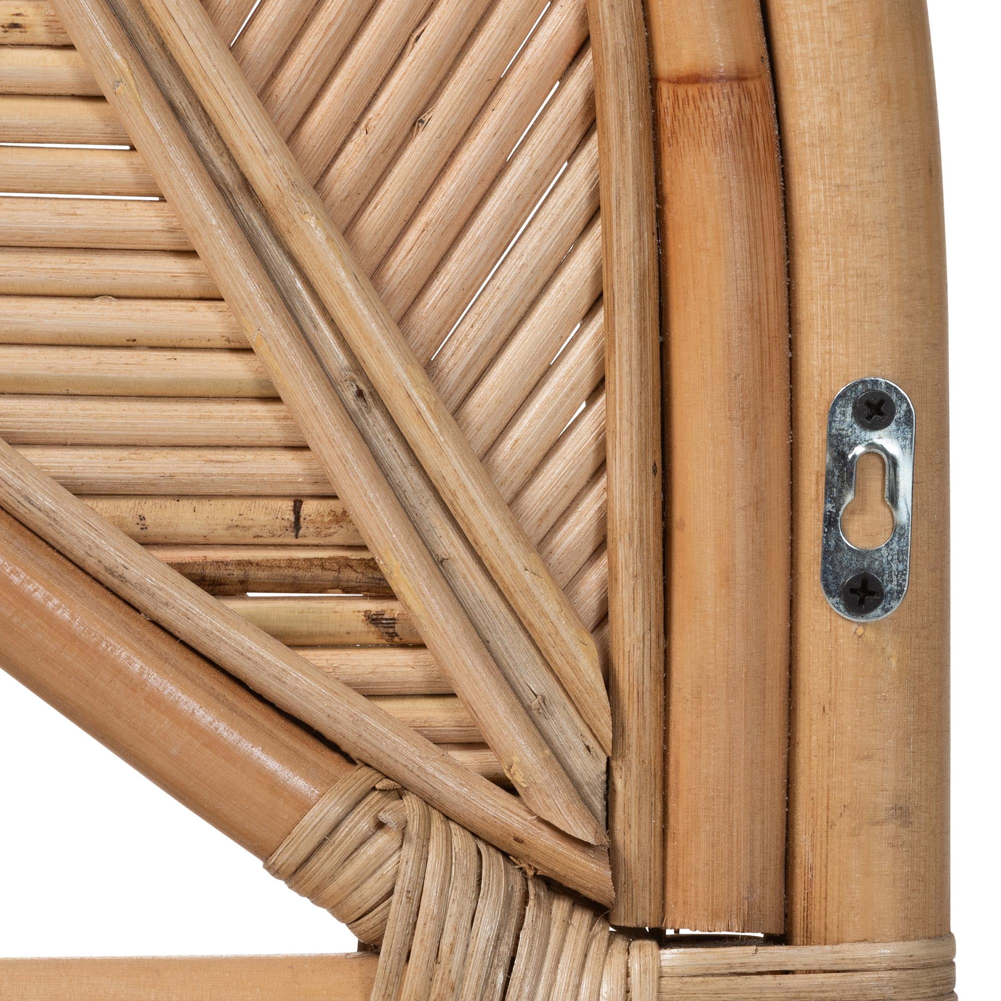 bali & pari Lifen Boho Standalone Headboard, King, Natural Rattan