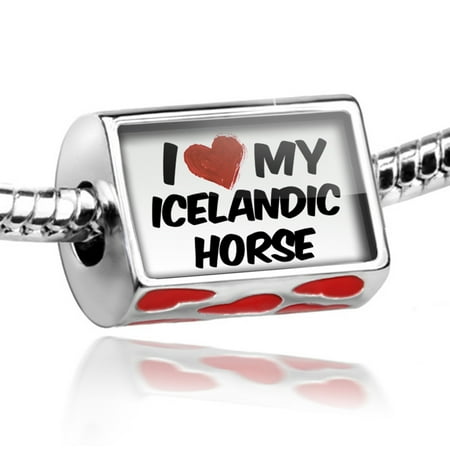 Love Icelandic Horse - Bead I Love my Icelandic Horse Charm Fits All European Bracelets
