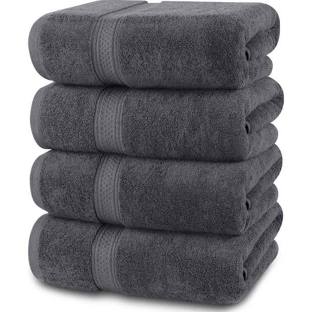 Juego de toallas de baño Utopia Towels, paquete de 4, 100% algodón, 600 g/m² (gris)