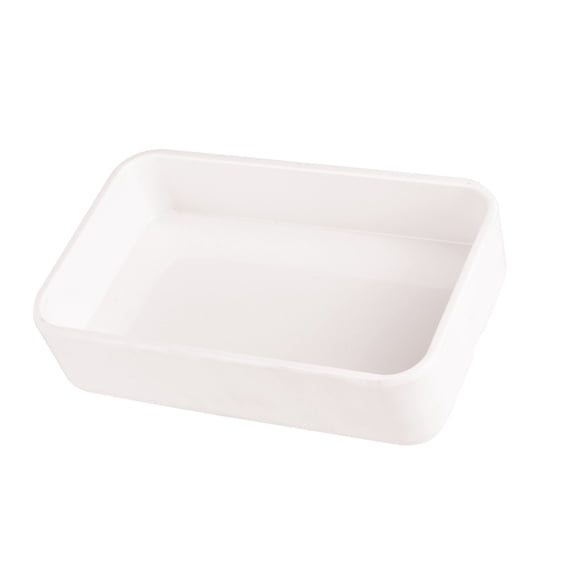 IBASETOY  White Rectangular Dish, Plastic Plate for Serving, No-Spilling Design, Versatile Use