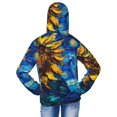 thumbnail image 4 of Pofeuu Sunflower Starry Night Vibes Print Kids Active Zipper Sun Protection Jacket Boys Girls Hooded Cooling Shirt Pockets Fishing Running Outdoor-Medium, 4 of 7