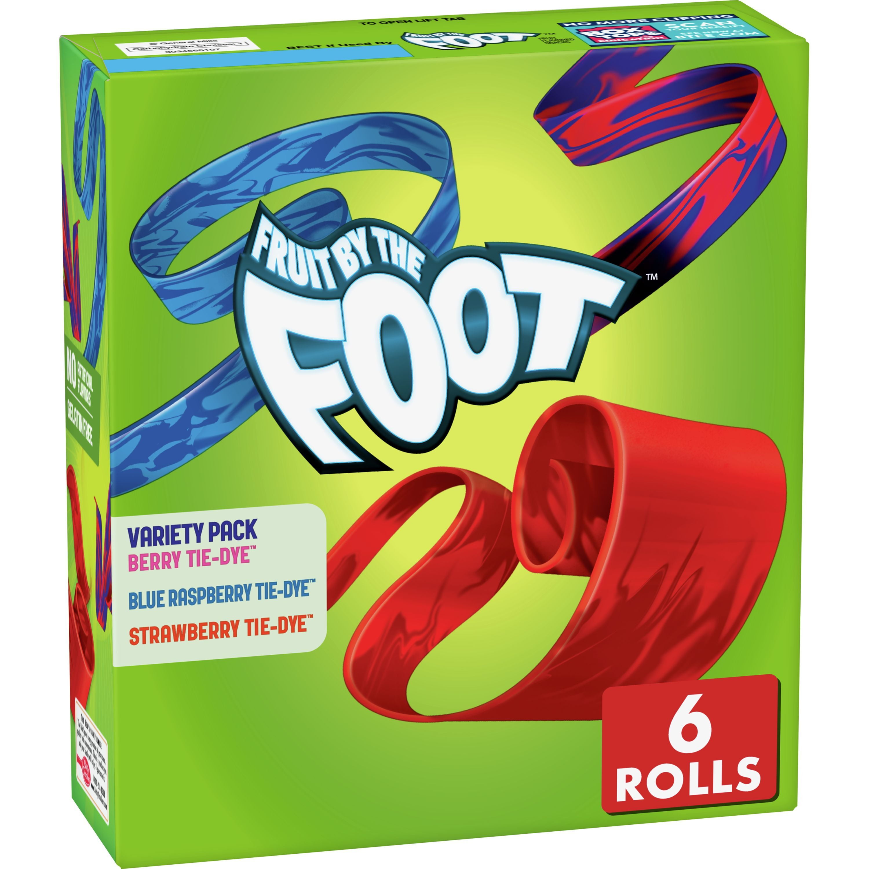 Fruit by the Foot Fruit Flavored Snacks, Variety Pack, 4.5 oz, 6 ct