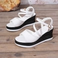 thumbnail image 5 of Dakaela Platform Sandals Women Comfortable Wedge Summer Shoes Stylish Strappy Casual Walking Sandal with Adjustable Straps Size 8.5, 5 of 7