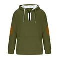 thumbnail image 4 of Dagegui Hooded Sweatshirt for Men 1/4 Zip Up V-Neck Hoodie Stylish Elbow Patch Pullover Fleece Long Sleeve Tops with Pocket Army Green XXXL, 4 of 7