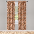 thumbnail image 2 of Ambesonne Botanical Curtains, Romantic Leaves Berry Art, Pair of 28"x63", Persian Orange and Grey, 2 of 4
