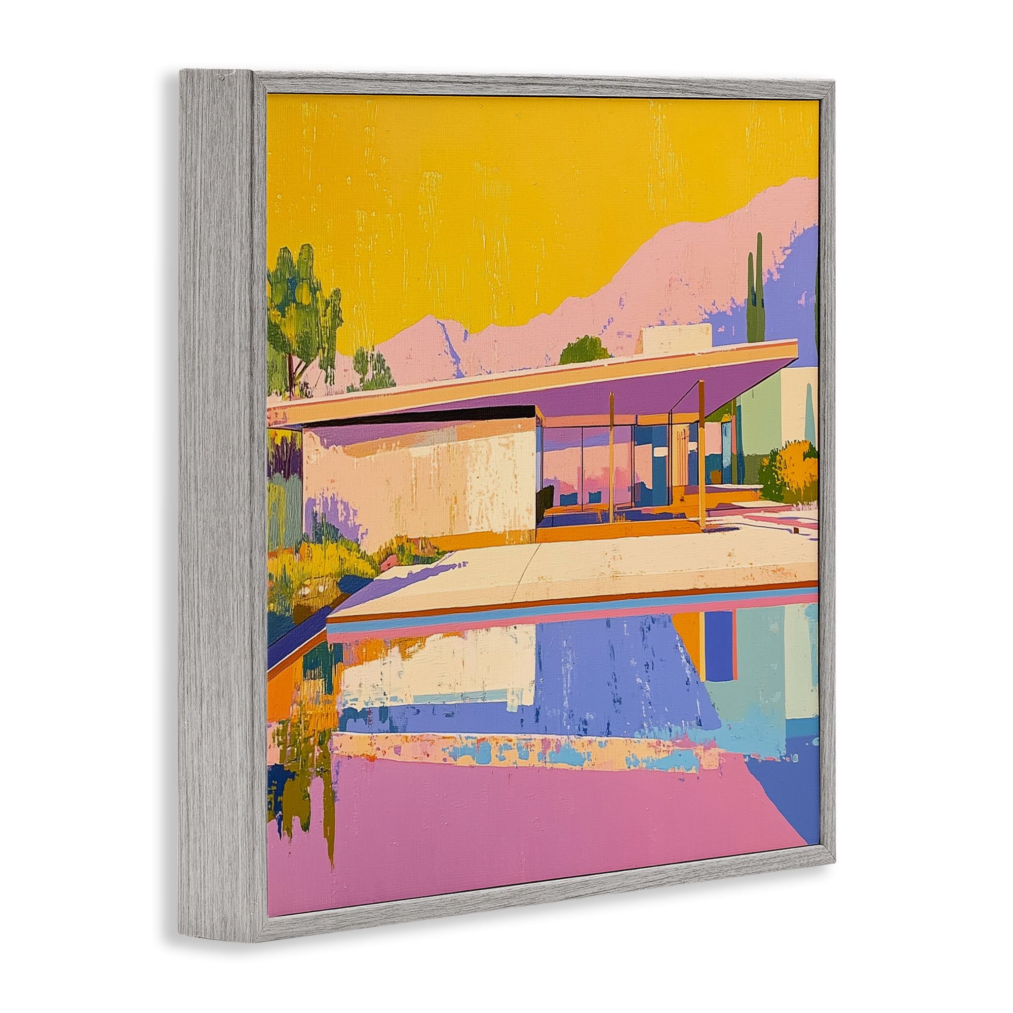 Stupell Industries Vivid Case Study House Gray Framed Giclee Art, design by Walker Noble