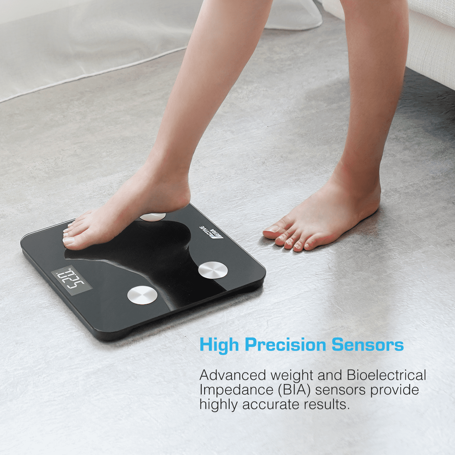 Active Era Smart Scale Body Fat Scale (Black) - Bluetooth Scale with App Compatibility