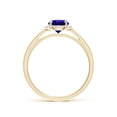 thumbnail image 2 of ANGARA Natural Round Tanzanite Cathedral Ring with Diamond Halo in 14K Yellow Gold for Women (Size-6mm) | December Birthstone, Birthday, Anniversary, Jewelry Gift for Women | Natural Tanzanite Ring, 2 of 10