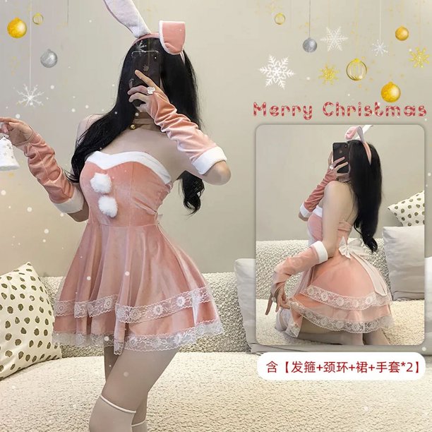 Disfraz de Papá Noel para mujer, vestido de invierno con hombros descubiertos, sexy, color rojo