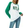 thumbnail image 4 of Sudadera Para Mujer De Manga Larga Con Estampado De TréBol De Coche Y Gato XBTCLXEBCO Enano Verde;L, 4 of 5
