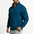thumbnail image 6 of Men Ribbed Zip up Sweatshirt Corduroy Comfy No Hood Stand Collar Fashion Outerwear with Pockets Long Sleeve Trendy Collared Spring Fall Daily Casual Jacket, 6 of 7