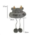 thumbnail image 3 of Njoeus Cute Beanie Hats for Women Sherpas Ski Snow Hats Winter Faux Fured Warm Skull Cap with Deer Antler Outdoor Ear Cover with 2 Pompom As Christmas Gift, 3 of 4