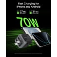 thumbnail image 4 of Cargador Belkin de 70 W con 3 puertos USB-C GaN de carga rápida, 4 of 9