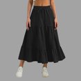 thumbnail image 2 of Faldas Largas para Mujeres Verano Suelto Casual Cómodo Sólido A-Línea Cintura Elástica, Poliéster Ligero, Versátil para la Fiesta Diaria de Citas, 2 of 8