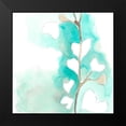 thumbnail image 2 of Vess, June Erica 20x20 Black Modern Framed Museum Art Print Titled - Teal and Ochre Ginko III, 2 of 5