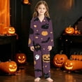 thumbnail image 2 of JAJAHO Halloween Girls Pajama Set Long Sleeve Shirt Long Pants Pajamas Kids Cute Pattern Pj Sets Sleepwear For 3-14Y, 2 of 4