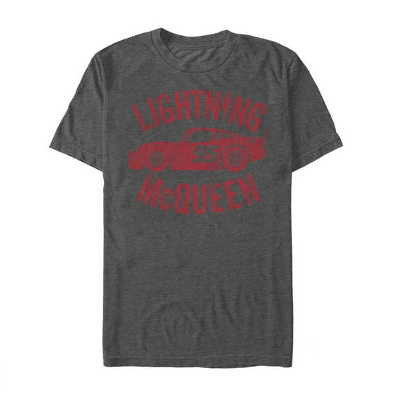 Men's Cars Lightning McQueen  Graphic Tee Charcoal Heather Large