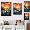 thumbnail image 4 of Designart "Vivid Woodcut Effect Capturing Ocean Charm I" Ocean Floater Framed Canvas Prints, 4 of 5