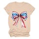 thumbnail image 1 of Tops Cortos para las Mujeres, Cuello Redondo de Manga Corta Impresa Por el Arco Del Día de la Independencia Hecha de 95% Poliéster 5% Spandex para Primavera Verano, Primavera de las Mujeres, 1 of 4