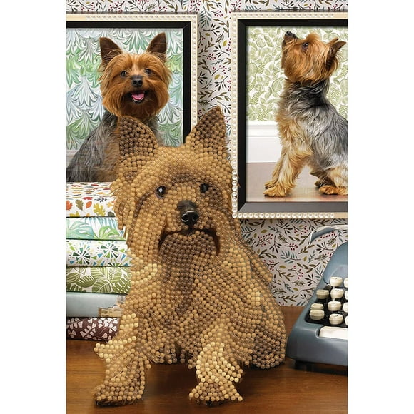 Crystal Art Diamond Painting Notebook - Cute Dog Notebook Kit - Create a Sparkling Notebook Cover using Crystals - For ages 8 and up