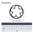 thumbnail image 3 of DJC Bike Chainring 110BCD Round Road Bike Chainring Narrow Wide Tooth 5 Arms Aluminum Lightweight for Force Red Rival s350 s900 36 38 40 42 44 46 48 50 52 54 56T, 3 of 9