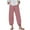 Pink, variant on WIZUTIZ Womans Dress Pants Classic Leisure Loose Wide Leg Summer Pants Stretch Elastic High Waist 7/8 Length Slacks Pants Solid Asymmetrical Cropped Trousers for Lady Hiking Outdoor Brown