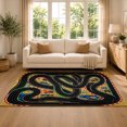 thumbnail image 2 of Gelasgo Kids Racing Track Velvet Area Rug, Colorful Roadway Play Mat Decorative Carpet, Soft Indoor Floor Mat for Playroom Bedroom Nursery Kids Room Home Decor, 2 of 5