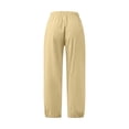 thumbnail image 4 of DYMADE Women Casual Style Cropped Pants Summer Thin Linen Plain Trousers, 4 of 5