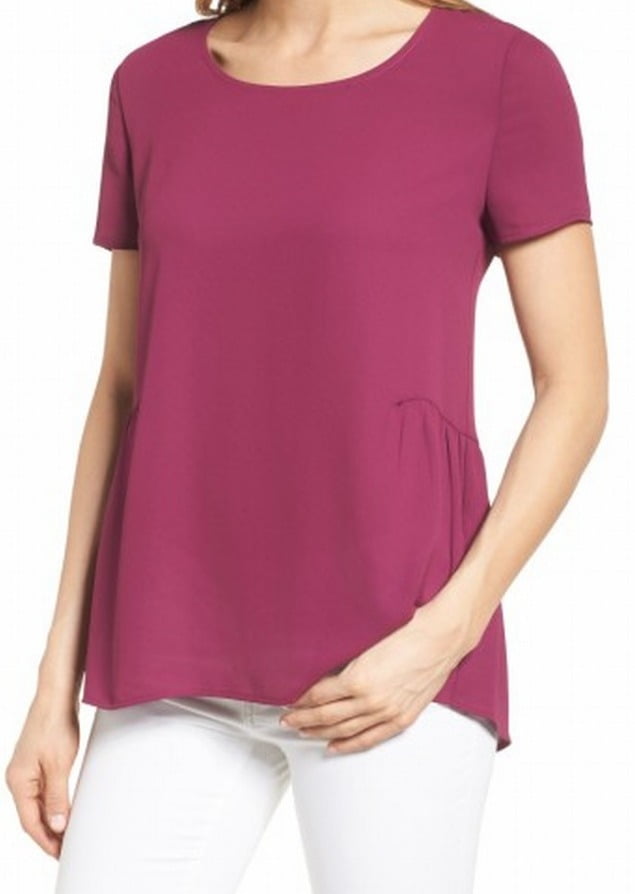 Pleione - Pleione NEW Purple Womens Size Medium M Ruffle Peplum-Back Blouse - Walmart.com 
