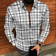 thumbnail image 4 of KeShDi Flannel Shirts Plaid Shirt for Men Long Sleeve Button Down Shirt Men Casual Summer Tropical Beach Shirts for Men Hawaii Party Blouse Gray XL, 4 of 8