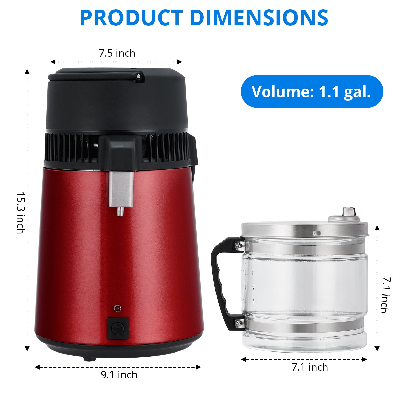 Countertop Water Distiller for Home, 1 Gallon / 4L Stainless Steel Distilled Water Make,  Electric Water Distillers Kit,750W Electric Distilling Machine for Drinking Water