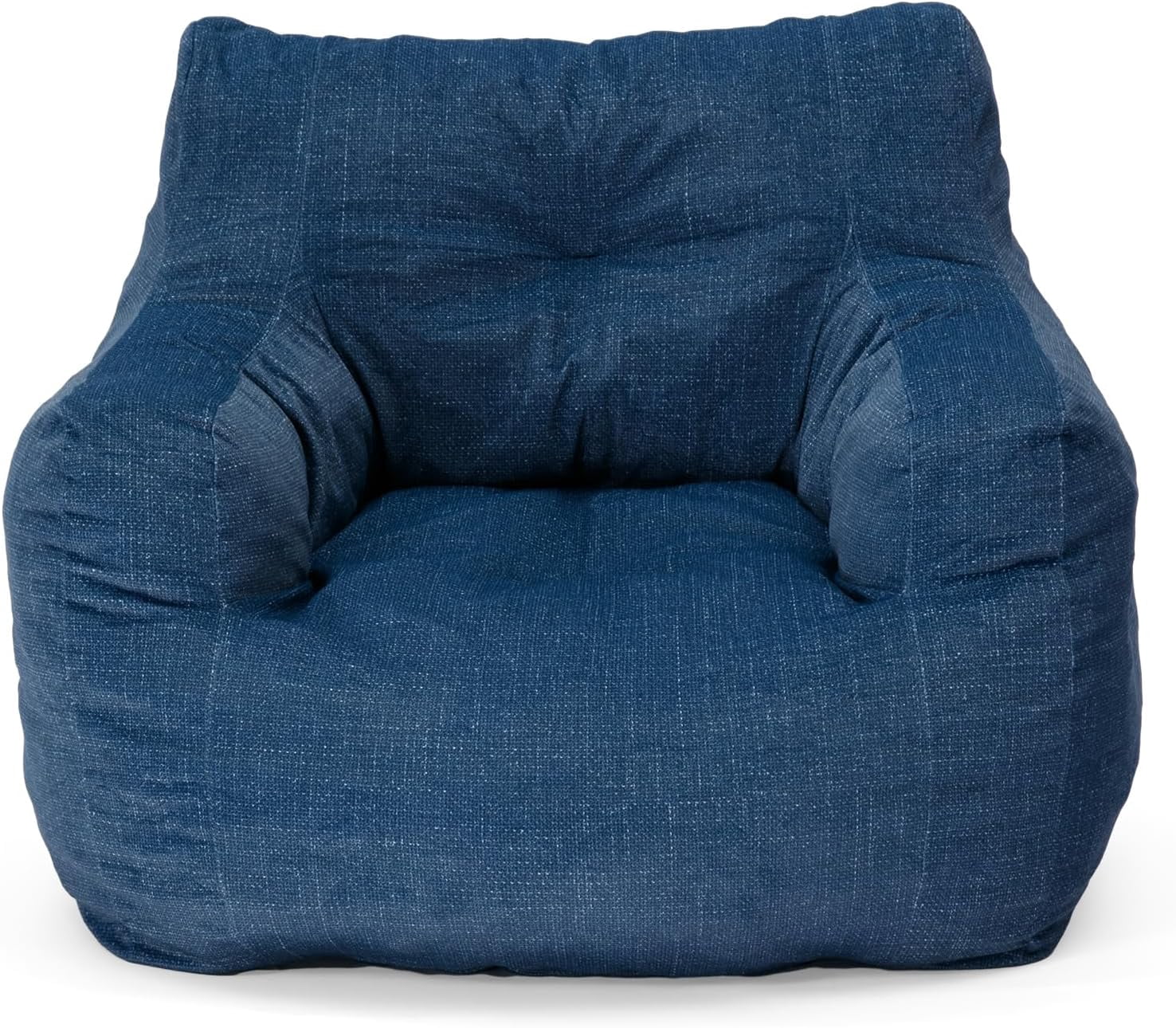 3FT Medium Bean Bag Chair with Filler, Comfy Soft Linen Accent Chair Lounger Sofa Giant Bean Bag Chairs for Adults, Teens, Kids - Gift Choice, Blue