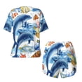 thumbnail image 5 of Picia Marine Animals Pajamas Sets for Women Soft Short-Sleeved Pjs with Lounge Shorts Two Piece Sleepwear-Large, 5 of 9