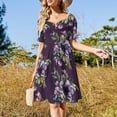 thumbnail image 3 of Purple Flower Bouquet in Watercolor Sleeveless Dress dress summer 2024 women dress women summer 2024 women evening, 3 of 7