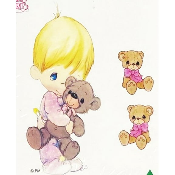 Precious Moments Boy & Teddy Bear Iron-On Transfer
