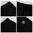 thumbnail image 7 of Cargo Shorts For Men Drawstring Elastic Waist Shorts Lightweight Plain Color Knee Length Pants With Multi Side Pockets Black 2XL, 7 of 7