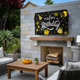 thumbnail image 3 of Outdoor TV Cover 40x25x4.5in, Happy Birthday Cake Balloon Firework Weatherproof TV Screen Protector with Zipper, Yellow Stars and Gift on Black Outside Television Cover Fits Up to 40-43", 3 of 9