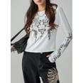 thumbnail image 3 of SUNSIOM T-Shirt Décontracté pour Femmes, Col Rond Manches Longues Motif Totem Vintage Haut de Base Tee Extérieur, 3 of 6