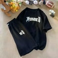 thumbnail image 5 of Chándal informal de moda de gran tamaño de verano, traje holgado para correr con diseño de gofre, conjunto de 2 piezas de camiseta holgada de manga corta y pantalones cortos deportivos para hombre, 5 of 5