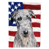 Carolines Treasures SC9634CHF Scottish Deerhound with American Flag USA Flag Canvas House Size  Large multicolor