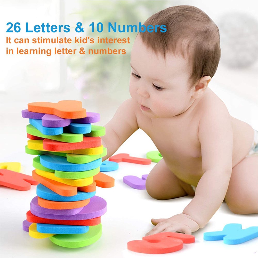 Jouets De Bain Lettres & Chiffres – Lot De 36 En Mousse + Sac De Rangement - 5