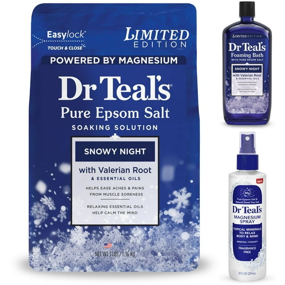 Dr Teal's Magnesium Bath Bundle, Snowy Night