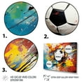 thumbnail image 3 of Designart "Abstract Representation of a Soccer Ball" Sports Floater Framed Wall Decor, 3 of 7