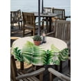 thumbnail image 2 of Outdoor Tablecloths with Umbrella Hole & Zipper, Spring Leaves Round Tablecloth 54 Inch, Pastoral Garden Botanical Rustic Burlap Waterproof Table Cloth, Patio/Pool/Picnic Table Covers, 2 of 8