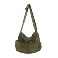 thumbnail image 1 of Nvzi Bolso bandolera grande unisex de lona lisa, color verde, 1 unidad., 1 of 5