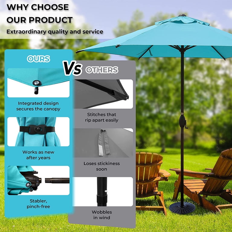 abba patio umbrella tilt instructions 11FT Lyon Outdoor Patio Outdoor Table Umbrella with Push Button and Crank Market Umbrella 8 Sturdy Ribs UV Protection Waterproof for Garden Deck Backyard Pool Tan Abba Patio 9FT Lyon Outdoor